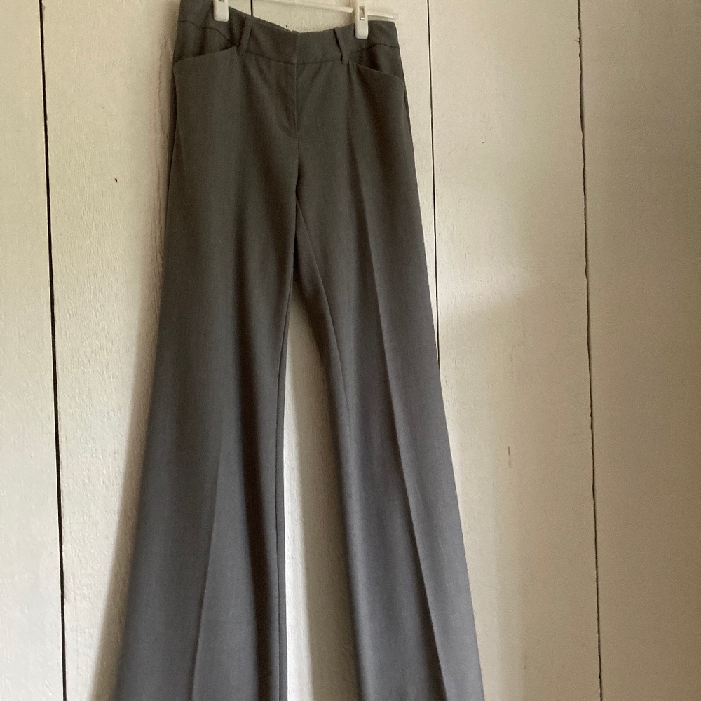 New York & Company Light Gray Dress Pant Size 0 Tall